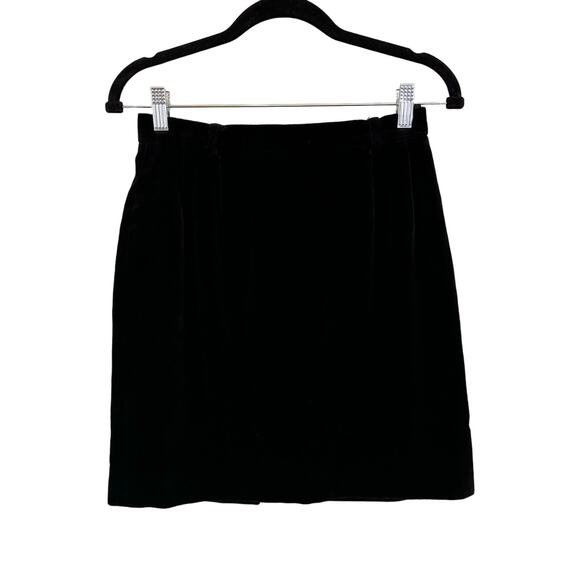 Vintage Norbert Grin Mini Skirt 40 Velvet Slit Goth Stylish Paris Black - Picture 1 of 9